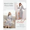 Ekouaer Robes for Women Soft Long Bathrobe Lightweight Fleece Shawl Collar Spa Robe Cozy Sleepwear with Pockets S-XXL(Light Gray)