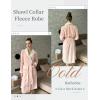 Ekouaer Robes for Women Soft Long Bathrobe Lightweight Fleece Shawl Collar Spa Robe Cozy Sleepwear with Pockets S-XXL(Light Pink)
