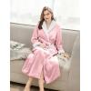 Ekouaer Robes for Women Soft Long Bathrobe Lightweight Fleece Shawl Collar Spa Robe Cozy Sleepwear with Pockets S-XXL(Light Pink)