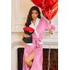 Ekouaer Robes for Women Soft Long Bathrobe Lightweight Fleece Shawl Collar Spa Robe Cozy Sleepwear with Pockets S-XXL(Peach Pink)