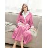 Ekouaer Robes for Women Soft Long Bathrobe Lightweight Fleece Shawl Collar Spa Robe Cozy Sleepwear with Pockets S-XXL(Peach Pink)