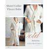Ekouaer Robes for Women Soft Long Bathrobe Lightweight Fleece Shawl Collar Spa Robe Cozy Sleepwear with Pockets S-XXL(White)