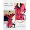 Ekouaer Robes for Women Soft Long Bathrobe Lightweight Fleece Shawl Collar Spa Robe Cozy Sleepwear with Pockets S-XXL(Wine Red)