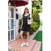 Ekouaer Rompers for Women Summer Shorts Loose Jumpsuit Waffle Casual 2026 Beach Outfits Vacation Clothes(Black)