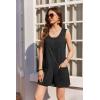 Ekouaer Rompers for Women Summer Shorts Loose Jumpsuit Waffle Casual 2026 Beach Outfits Vacation Clothes(Black)