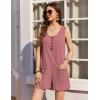 Ekouaer Rompers for Women Summer Shorts Loose Jumpsuit Waffle Casual 2026 Beach Outfits Vacation Clothes(Cassis)