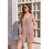 Ekouaer Rompers for Women Summer Shorts Loose Jumpsuit Waffle Casual 2026 Beach Outfits Vacation Clothes(Dirty Pink)