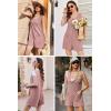 Ekouaer Rompers for Women Summer Shorts Loose Jumpsuit Waffle Casual 2026 Beach Outfits Vacation Clothes(Dirty Pink)