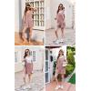 Ekouaer Rompers for Women Summer Shorts Loose Jumpsuit Waffle Casual 2026 Beach Outfits Vacation Clothes(Dirty Pink)