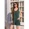 Ekouaer Rompers for Women Summer Shorts Loose Jumpsuit Waffle Casual 2026 Beach Outfits Vacation Clothes(Green)