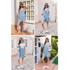 Ekouaer Rompers for Women Summer Shorts Loose Jumpsuit Waffle Casual 2026 Beach Outfits Vacation Clothes(Light Blue)