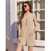 Ekouaer Rompers for Women Summer Shorts Loose Jumpsuit Waffle Casual 2026 Beach Outfits Vacation Clothes(Light Brown)