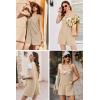 Ekouaer Rompers for Women Summer Shorts Loose Jumpsuit Waffle Casual 2026 Beach Outfits Vacation Clothes(Light Brown)
