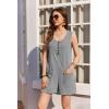 Ekouaer Rompers for Women Summer Shorts Loose Jumpsuit Waffle Casual 2026 Beach Outfits Vacation Clothes(Light Grey)