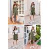 Ekouaer Rompers for Women Summer Shorts Loose Jumpsuit Waffle Casual 2026 Beach Outfits Vacation Clothes(Olive)