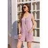 Ekouaer Rompers for Women Summer Shorts Loose Jumpsuit Waffle Casual 2026 Beach Outfits Vacation Clothes(Pink)