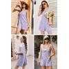 Ekouaer Rompers for Women Summer Shorts Loose Jumpsuit Waffle Casual 2026 Beach Outfits Vacation Clothes(Purple)