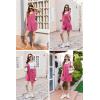 Ekouaer Rompers for Women Summer Shorts Loose Jumpsuit Waffle Casual 2026 Beach Outfits Vacation Clothes(Rose Red)
