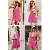 Ekouaer Rompers for Women Summer Shorts Loose Jumpsuit Waffle Casual 2026 Beach Outfits Vacation Clothes(Rose Red)