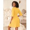 Ekouaer Short Robes for Women Lightweight Bathrobe Kimono Robes Knee Length 3/4 Sleeve Swiss Polka Dot Soft Robe with Pockets(Yellow)