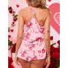 Ekouaer Silk Pajamas Set for Women Satin Lingerie Pjs Cami Top and Shorts Soft 2 Piece Nightwear(Foundation Bow)