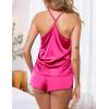 Ekouaer Silk Pajamas Set for Women Satin Lingerie Pjs Cami Top and Shorts Soft 2 Piece Nightwear(Rose)