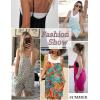 Ekouaer Summer Rompers for Women Floral Beach Sleeveless Shorts Overalls Boho Outfits 2026 Jumpsuit With Pockets(Army Green)