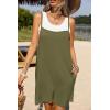 Ekouaer Summer Rompers for Women Floral Beach Sleeveless Shorts Overalls Boho Outfits 2026 Jumpsuit With Pockets(Army Green)