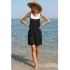Ekouaer Summer Rompers for Women Floral Beach Sleeveless Shorts Overalls Boho Outfits 2026 Jumpsuit With Pockets(Black)
