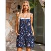 Ekouaer Summer Rompers for Women Floral Beach Sleeveless Shorts Overalls Boho Outfits 2026 Jumpsuit With Pockets(Black Floral Print)