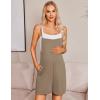 Ekouaer Summer Rompers for Women Floral Beach Sleeveless Shorts Overalls Boho Outfits 2026 Jumpsuit With Pockets(Coffee Grey)