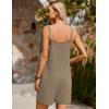 Ekouaer Summer Rompers for Women Floral Beach Sleeveless Shorts Overalls Boho Outfits 2026 Jumpsuit With Pockets(Coffee Grey)