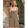 Ekouaer Summer Rompers for Women Floral Beach Sleeveless Shorts Overalls Boho Outfits 2026 Jumpsuit With Pockets(Coffee Grey)