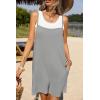 Ekouaer Summer Rompers for Women Floral Beach Sleeveless Shorts Overalls Boho Outfits 2026 Jumpsuit With Pockets(Grey)