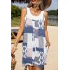 Ekouaer Summer Rompers for Women Floral Beach Sleeveless Shorts Overalls Boho Outfits 2026 Jumpsuit With Pockets(Grey Floral Print)