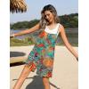 Ekouaer Summer Rompers for Women Floral Beach Sleeveless Shorts Overalls Boho Outfits 2026 Jumpsuit With Pockets(Leaves Floral)