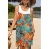Ekouaer Summer Rompers for Women Floral Beach Sleeveless Shorts Overalls Boho Outfits 2026 Jumpsuit With Pockets(Leaves Floral)