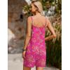 Ekouaer Summer Rompers for Women Floral Beach Sleeveless Shorts Overalls Boho Outfits 2026 Jumpsuit With Pockets(Red Floral Print)