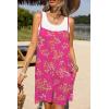 Ekouaer Summer Rompers for Women Floral Beach Sleeveless Shorts Overalls Boho Outfits 2026 Jumpsuit With Pockets(Red Floral Print)