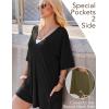 Ekouaer Summer Rompers for Women Short Sleeve Oversized T-shirt Romper Reversible Baggy Jumpsuit Outfits with Pockets(Black)