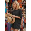 Ekouaer Summer Rompers for Women Short Sleeve Oversized T-shirt Romper Reversible Baggy Jumpsuit Outfits with Pockets(Black)