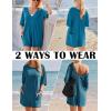 Ekouaer Summer Rompers for Women Short Sleeve Oversized T-shirt Romper Reversible Baggy Jumpsuit Outfits with Pockets(Blue)
