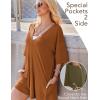 Ekouaer Summer Rompers for Women Short Sleeve Oversized T-shirt Romper Reversible Baggy Jumpsuit Outfits with Pockets(Caramel)