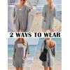 Ekouaer Summer Rompers for Women Short Sleeve Oversized T-shirt Romper Reversible Baggy Jumpsuit Outfits with Pockets(Light Grey)
