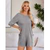 Ekouaer Summer Rompers for Women Short Sleeve Oversized T-shirt Romper Reversible Baggy Jumpsuit Outfits with Pockets(Light Grey)