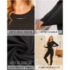 Ekouaer Thermal Underwear for Women Long Johns Sets Base Layer Lightweight 2 Pieces Pajams Set(Black)