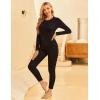 Ekouaer Thermal Underwear for Women Long Johns Sets Base Layer Lightweight 2 Pieces Pajams Set(Black)
