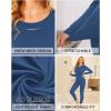 Ekouaer Thermal Underwear for Women Long Johns Sets Base Layer Lightweight 2 Pieces Pajams Set(Blue)