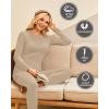 Ekouaer Thermal Underwear for Women Long Johns Sets Base Layer Lightweight 2 Pieces Pajams Set(Khaki)