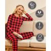Ekouaer Thermal Underwear for Women Long Johns Sets Base Layer Lightweight 2 Pieces Pajams Set(Plaid Red)
